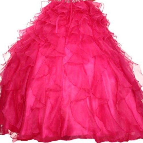 Strapless Ballgown Illusion Cape Prom Dress JT322 - Picture 7 of 8
